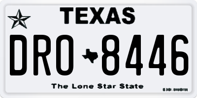 TX license plate DRO8446