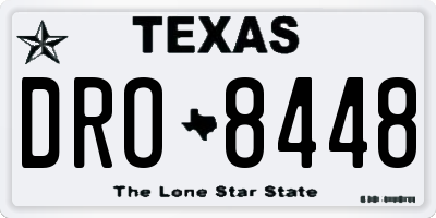 TX license plate DRO8448