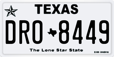 TX license plate DRO8449