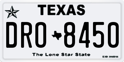 TX license plate DRO8450