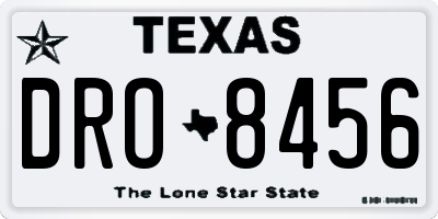 TX license plate DRO8456
