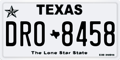 TX license plate DRO8458
