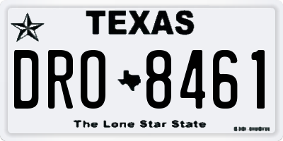 TX license plate DRO8461