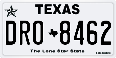 TX license plate DRO8462
