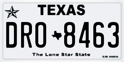 TX license plate DRO8463
