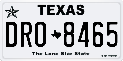 TX license plate DRO8465