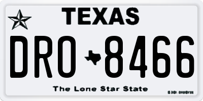 TX license plate DRO8466