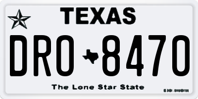 TX license plate DRO8470