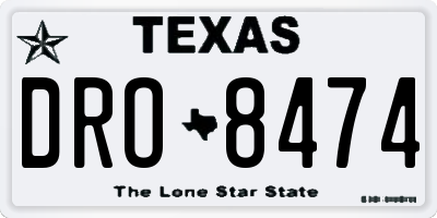 TX license plate DRO8474