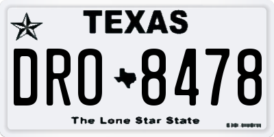 TX license plate DRO8478