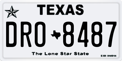 TX license plate DRO8487