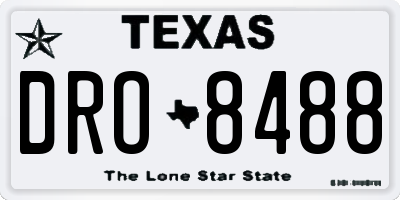 TX license plate DRO8488