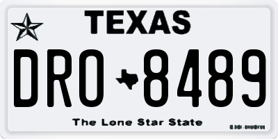TX license plate DRO8489