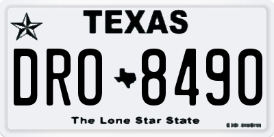 TX license plate DRO8490