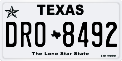 TX license plate DRO8492