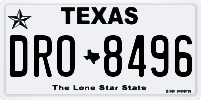 TX license plate DRO8496