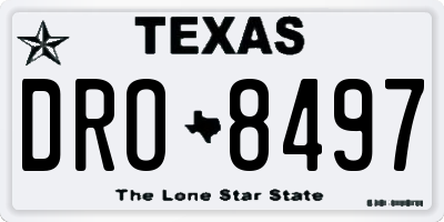 TX license plate DRO8497