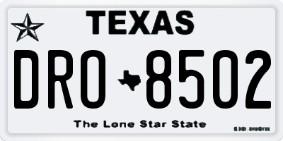 TX license plate DRO8502