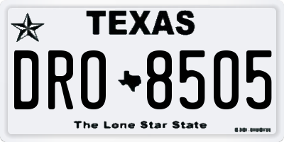 TX license plate DRO8505