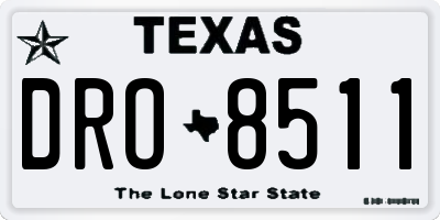 TX license plate DRO8511