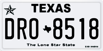 TX license plate DRO8518