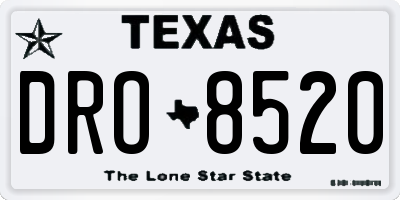 TX license plate DRO8520