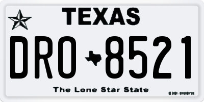 TX license plate DRO8521