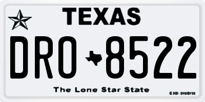 TX license plate DRO8522