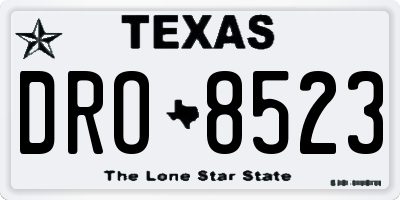 TX license plate DRO8523
