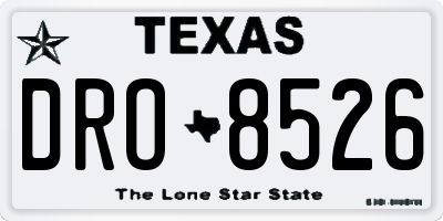 TX license plate DRO8526