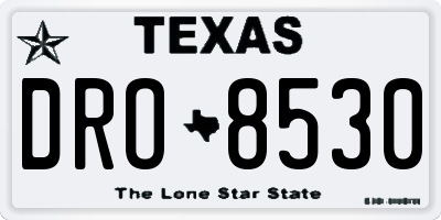 TX license plate DRO8530