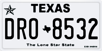 TX license plate DRO8532