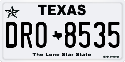 TX license plate DRO8535