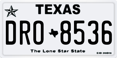 TX license plate DRO8536