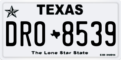 TX license plate DRO8539
