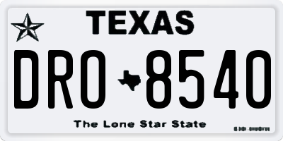 TX license plate DRO8540