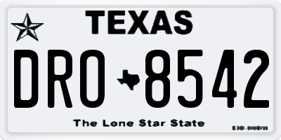 TX license plate DRO8542