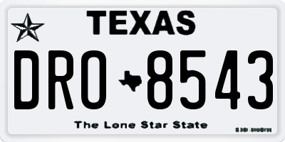 TX license plate DRO8543