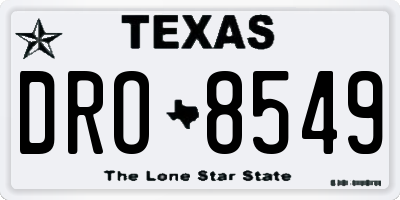 TX license plate DRO8549