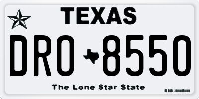 TX license plate DRO8550