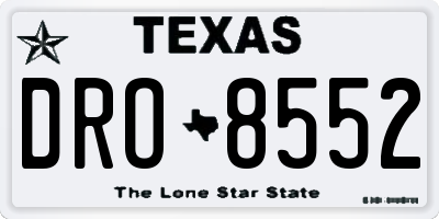 TX license plate DRO8552