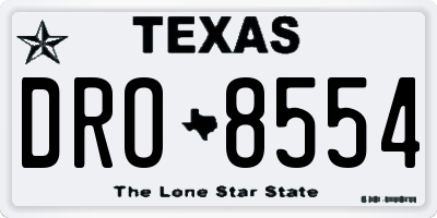 TX license plate DRO8554