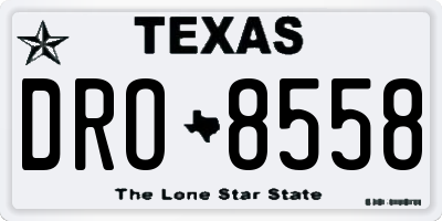 TX license plate DRO8558