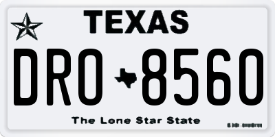 TX license plate DRO8560