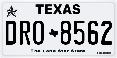 TX license plate DRO8562