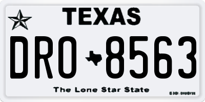 TX license plate DRO8563