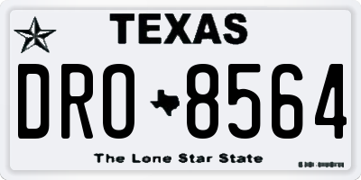 TX license plate DRO8564