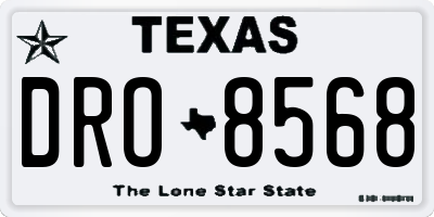 TX license plate DRO8568