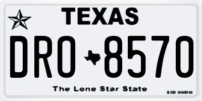 TX license plate DRO8570