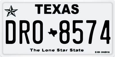 TX license plate DRO8574